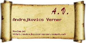 Andrejkovics Verner névjegykártya